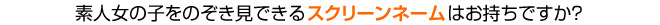 スクリーンネームをお持ちですか？